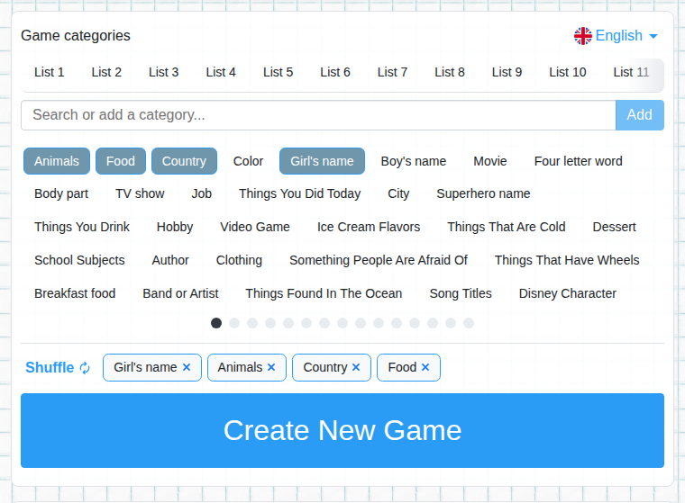 Choosing categories