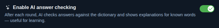 Setting: Answer check by AI
