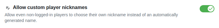 Setting: Custom nicknames
