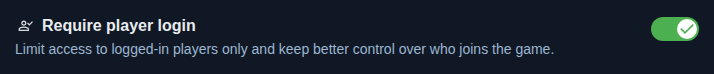 Setting: Registered players only